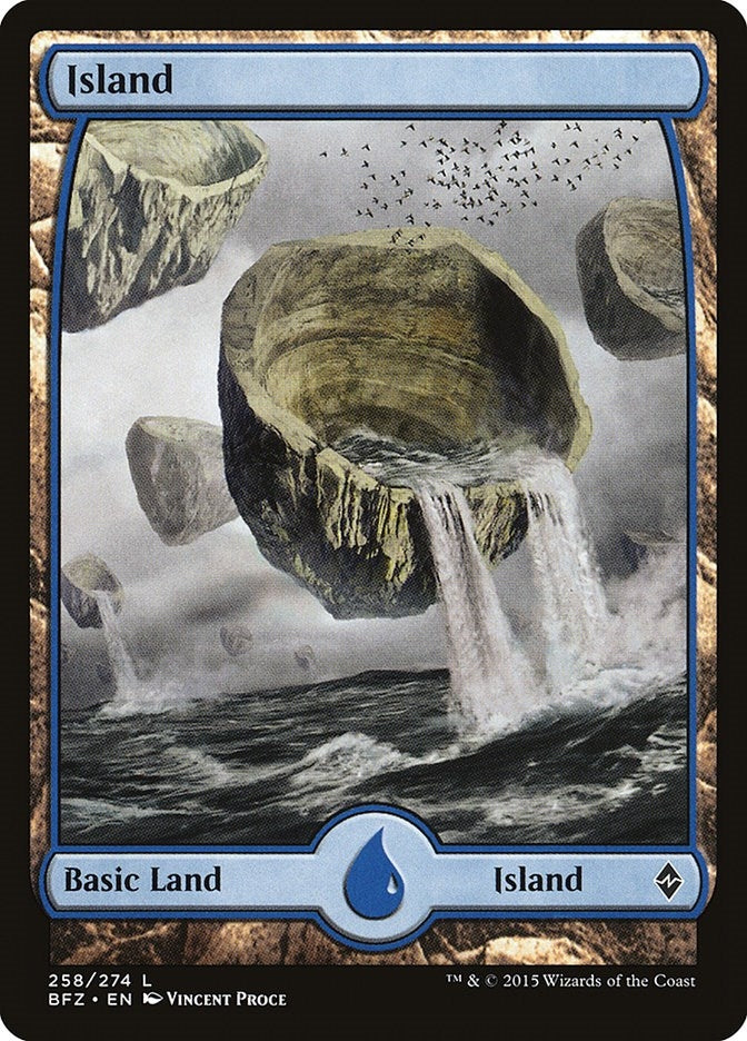 Island (258) - Full Art (258) [BFZ] - MTG Single