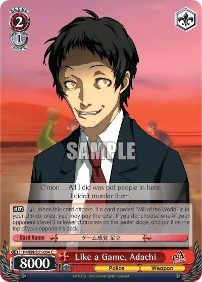 Like a Game Adachi (401064) [P4/EN-S01] - Weiss Schwarz Single