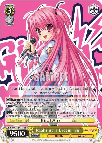 Realizing a Dream Yui (RRR) (31011) [AB/W31] - Weiss Schwarz Single