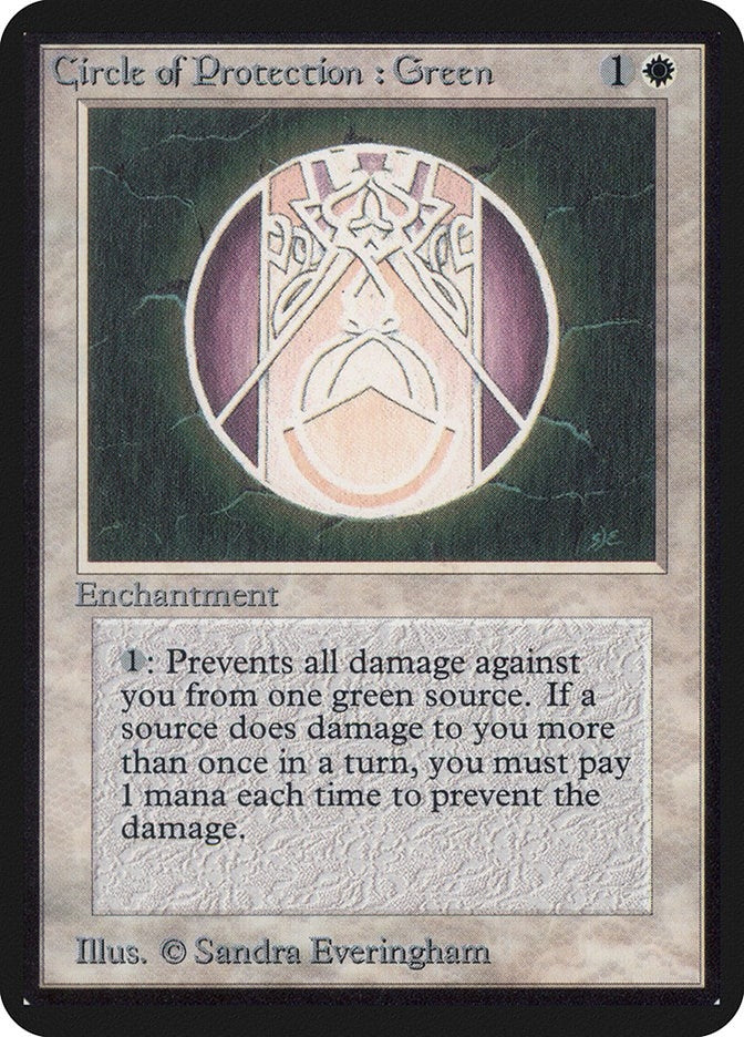 Circle of Protection: Green [LEA] - MTG Single