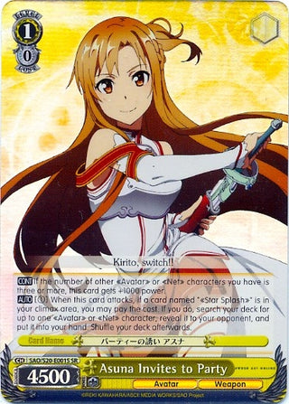 Asuna Invites to Party (SR) (20001) [SAO/S20] - Weiss Schwarz Single