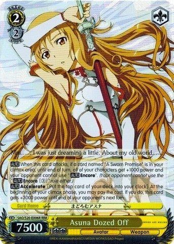 Asuna Dozed Off (RRR) (20006) [SAO/S20] - Weiss Schwarz Single