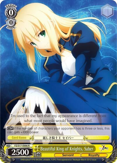 Beautiful King of Knights Saber (17006) [FZ/S17] - Weiss Schwarz Single