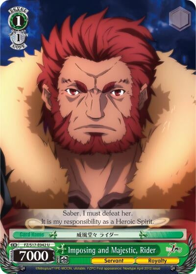 Imposing and Majestic Rider (17042) [FZ/S17] - Weiss Schwarz Single