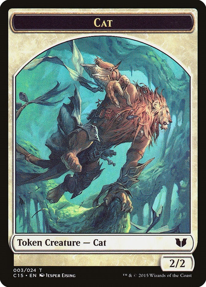Cat // Zombie Double-Sided Token (0) [C15] - MTG Single