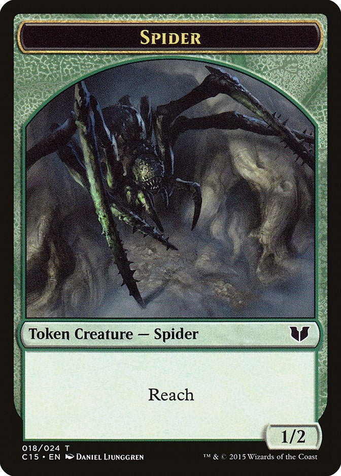 Spider // Wolf Double-Sided Token (0) [C15] - MTG Single