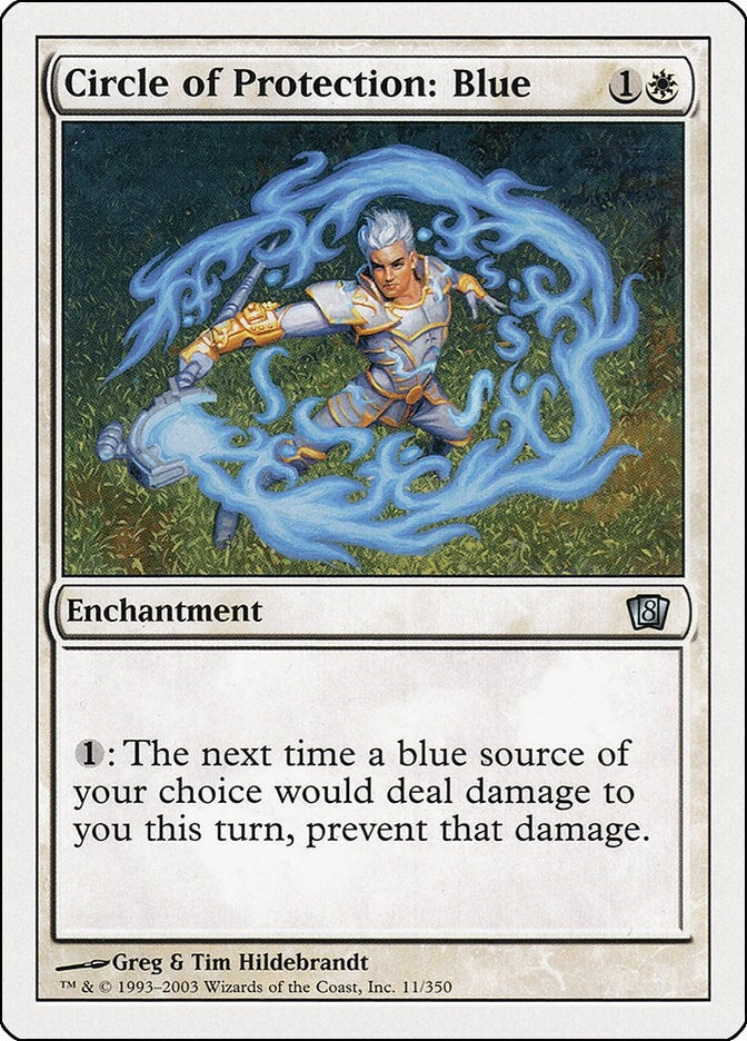 Circle of Protection: Blue (11) [8ED] - MTG Single