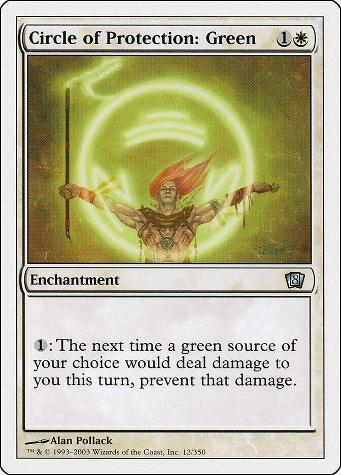 Circle of Protection: Green (12) [8ED] - MTG Single