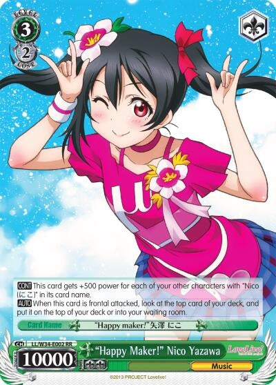 ’Happy Maker!’ Nico Yazawa (34002) [LL/W34] - Weiss Schwarz Single