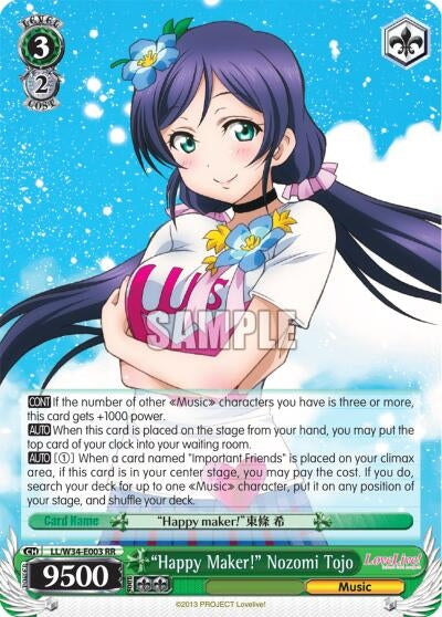 ’Happy Maker!’ Nozomi Tojo (34003) [LL/W34] - Weiss Schwarz Single