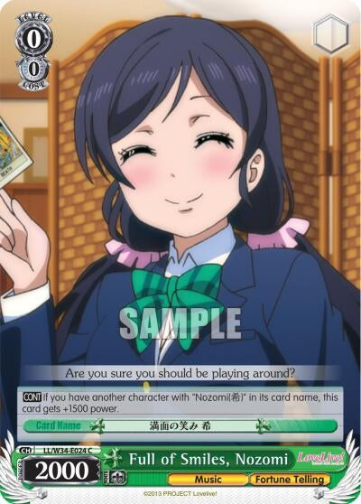 Full of Smiles Nozomi (34024) [LL/W34] - Weiss Schwarz Single