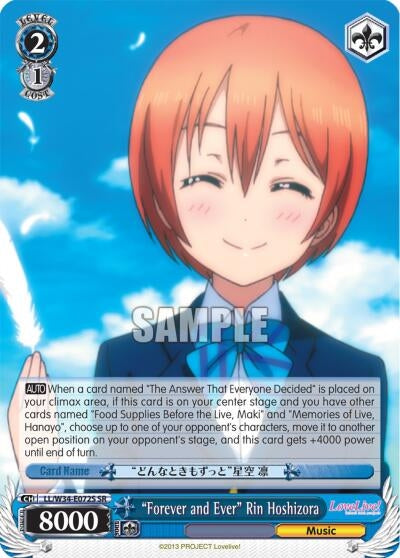 ’Forever and Ever’ Rin Hoshizora (SR) (34072) [LL/W34] - Weiss Schwarz Single