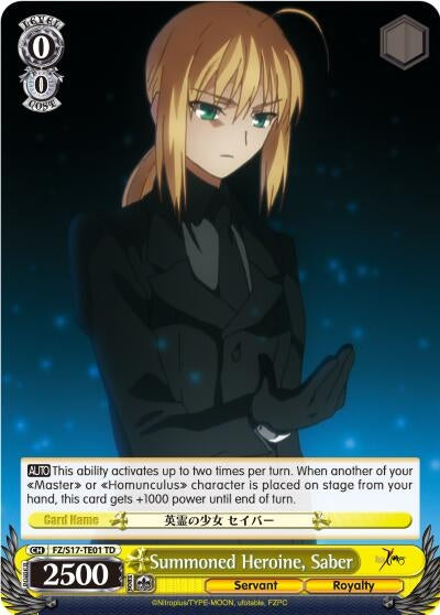Summoned Heroine Saber (1701) [FZ/S17] - Weiss Schwarz Single