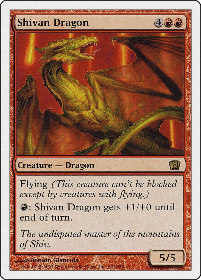 Shivan Dragon (221) [8ED] - MTG Single