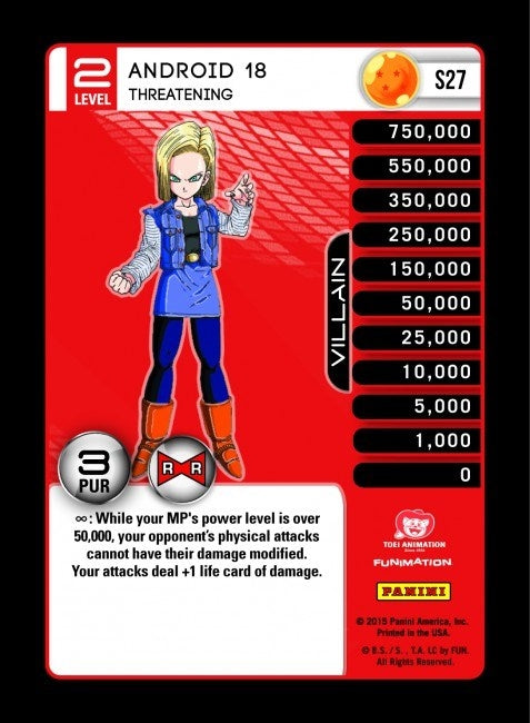 Android 18 - Threatening (Rainbow Parallel Foil) (27) [EVO] - Dragon Ball Z TCG Single