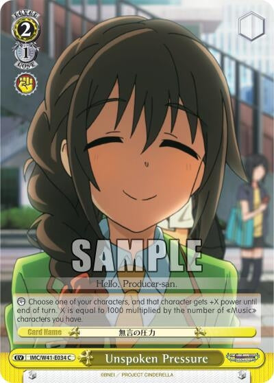 Unspoken Pressure (41034) [IMC/W41] - Weiss Schwarz Single