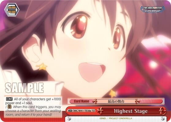 Highest Stage (Red) (A) (4138) [IMC/W41] - Weiss Schwarz Single