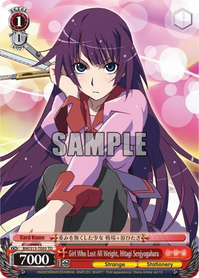 Girl Who Lost All Weight Hitagi Senjyogahara (TD) (1505) [BM/S15] - Weiss Schwarz Single