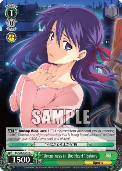’Uneasiness in the Heart’ Sakura (36041) [FS/S36] - Weiss Schwarz Single