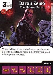 Baron Zemo - The Mask Baron (34) [MACIV] - Dice Masters Single