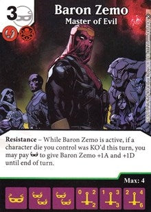 Baron Zemo - Master of Evil (74) [MACIV] - Dice Masters Single
