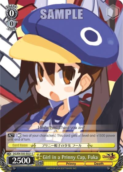 Girl in a Prinny Cap Fuka (3021) [DG/EN-S03] - Weiss Schwarz Single