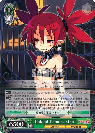 Unkind Demon Etna (3071) [DG/EN-S03] - Weiss Schwarz Single