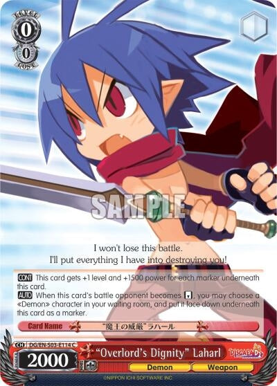 ’Overlord’s Dignity’ Laharl (3114) [DG/EN-S03] - Weiss Schwarz Single
