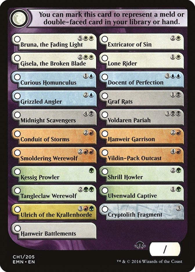 Checklist Card - Eldritch Moon (0) [EMN] - MTG Single