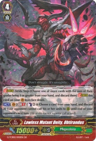 Lawless Mutant Deity Obtirandus (2002) [G-TCB02] - Cardfight Vanguard Single
