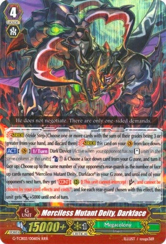 Merciless Mutant Deity Darkface (2006) [G-TCB02] - Cardfight Vanguard Single
