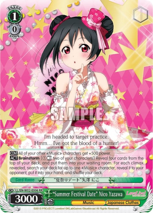 ’Summer Festival Date’ Nico Yazawa (2006) [LL/EN-W02] - Weiss Schwarz Single