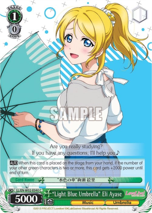 ’Light Blue Umbrella’ Eli Ayase (2040) [LL/EN-W02] - Weiss Schwarz Single