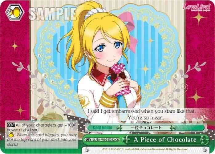 A Piece of Chocolate (2052) [LL/EN-W02] - Weiss Schwarz Single