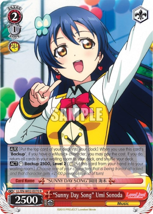 ’Sunny Day Song’ Umi Sonoda (2070) [LL/EN-W02] - Weiss Schwarz Single