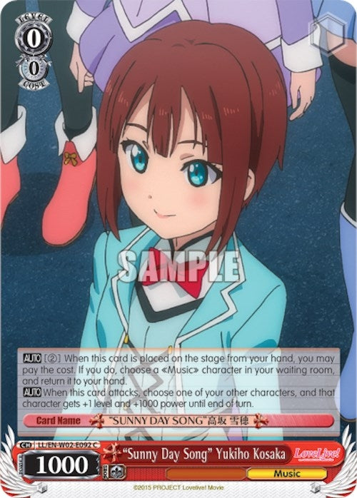 ’Sunny Day Song’ Yukiho Kosaka (2092) [LL/EN-W02] - Weiss Schwarz Single