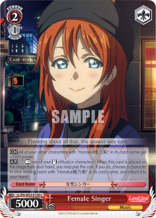 Female Singer (2106) [LL/EN-W02] - Weiss Schwarz Single