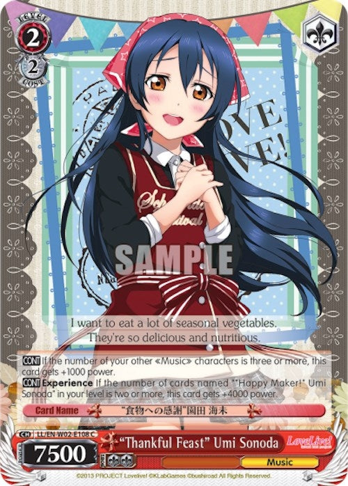 ’Thankful Feast’ Umi Sonoda (2108) [LL/EN-W02] - Weiss Schwarz Single