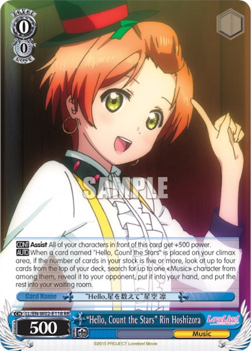 ’Hello Count the Stars’ Rin Hoshizora (2118) [LL/EN-W02] - Weiss Schwarz Single