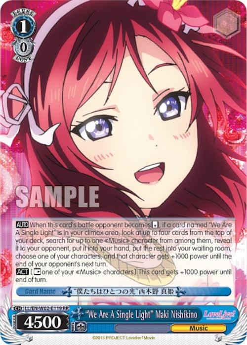’We Are A Single Light’ Maki Nishikino (2119) [LL/EN-W02] - Weiss Schwarz Single