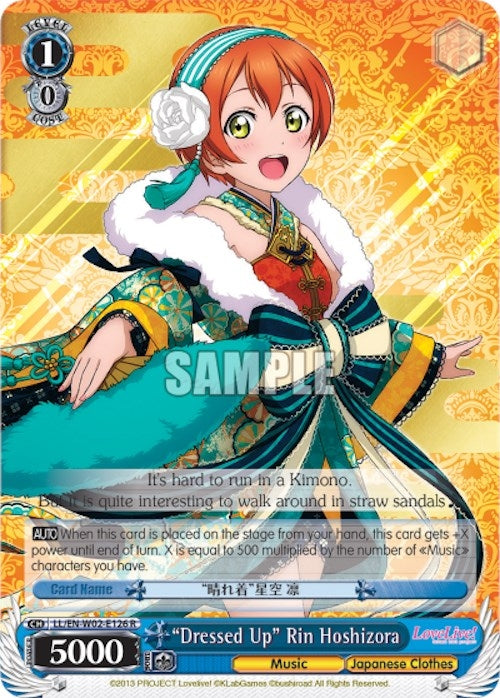 ’Dressed Up’ Rin Hoshizora (2126) [LL/EN-W02] - Weiss Schwarz Single