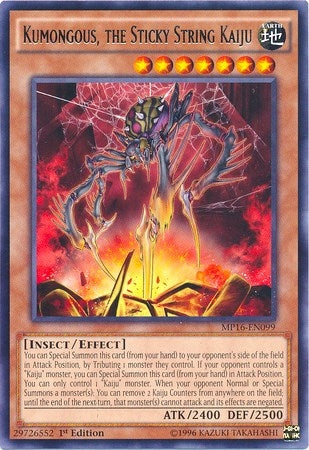 Kumongous the Sticky String Kaiju (16099) (MP16) - YuGiOh Single
