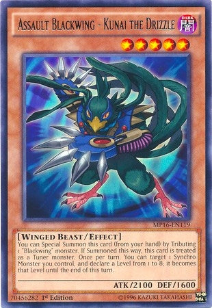 Assault Blackwing - Kunai the Drizzle (16119) (MP16) - YuGiOh Single