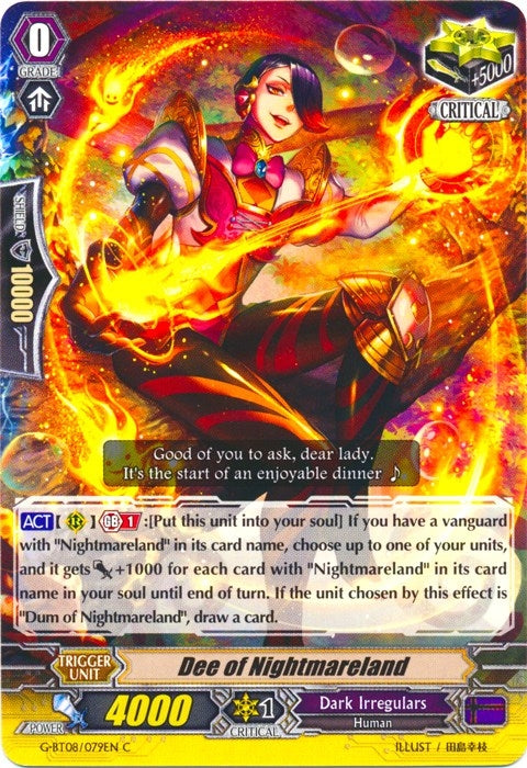 Dee of Nightmareland (8079) [G-BT08] - Cardfight Vanguard Single