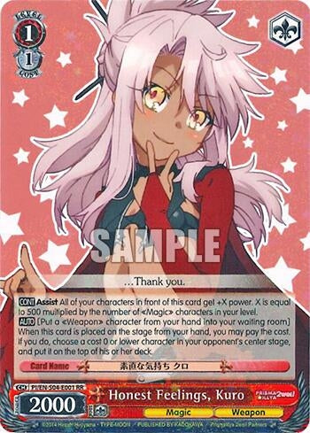 Honest Feelings Kuro (4001) [PI/EN-S04] - Weiss Schwarz Single