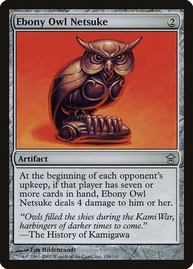 Ebony Owl Netsuke (154) [SOK] - MTG Single