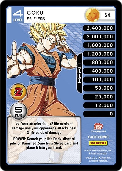 Goku - Selfless (Rainbow Parallel Foil) (4) [AWA] - Dragon Ball Z TCG Single