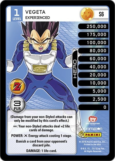 Vegeta - Experienced (Rainbow Parallel Foil) (6) [AWA] - Dragon Ball Z TCG Single