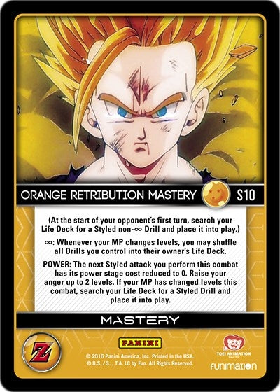 Orange Retribution Mastery (Rainbow Parallel Foil) (10) [AWA] - Dragon Ball Z TCG Single