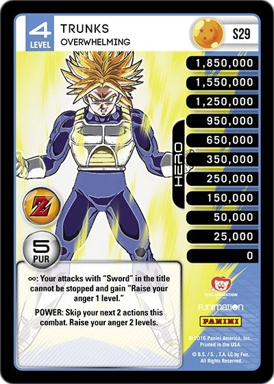 Trunks - Overwhelming (Rainbow Parallel Foil) (29) [AWA] - Dragon Ball Z TCG Single
